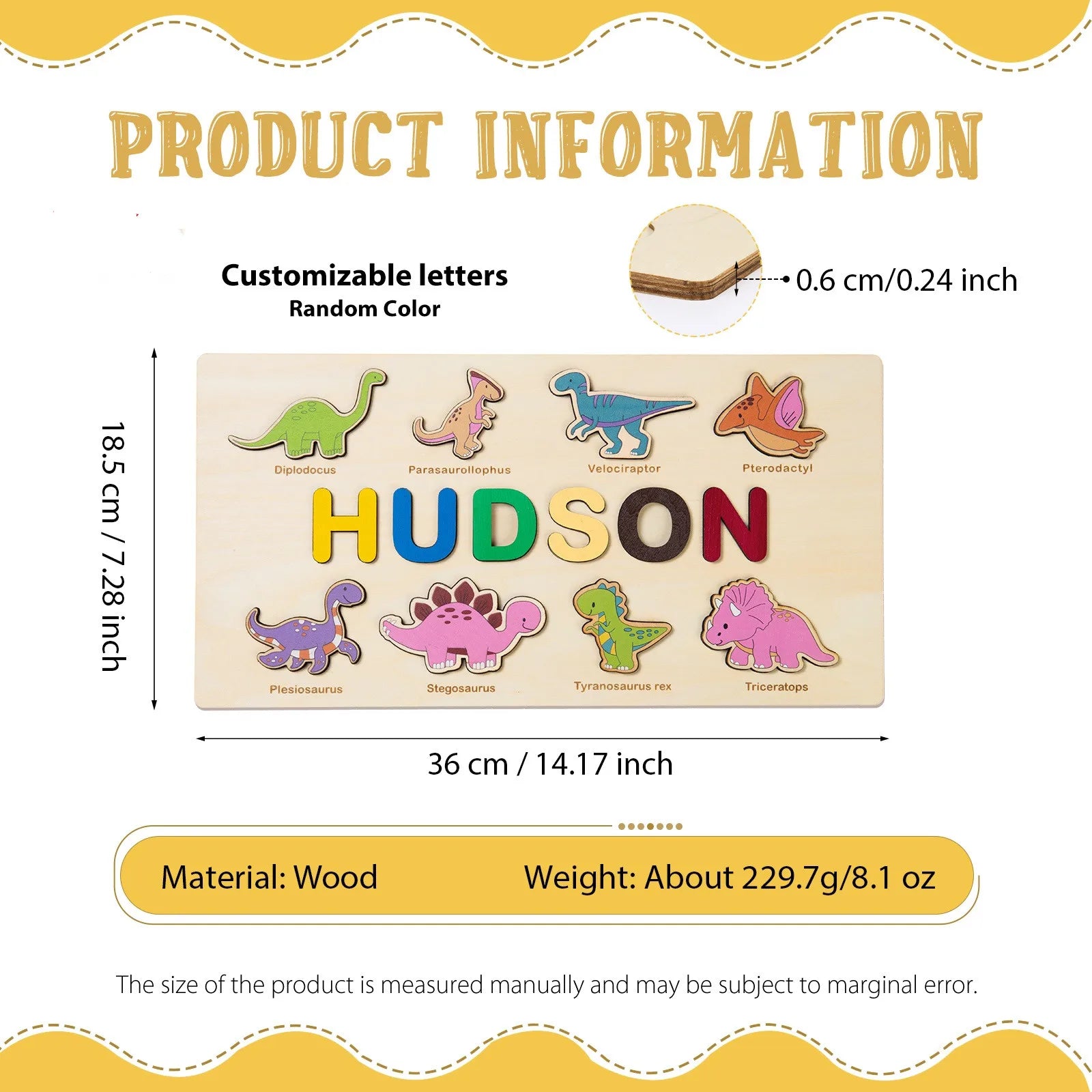 Personalized Wooden Custom Animal Name Puzzle