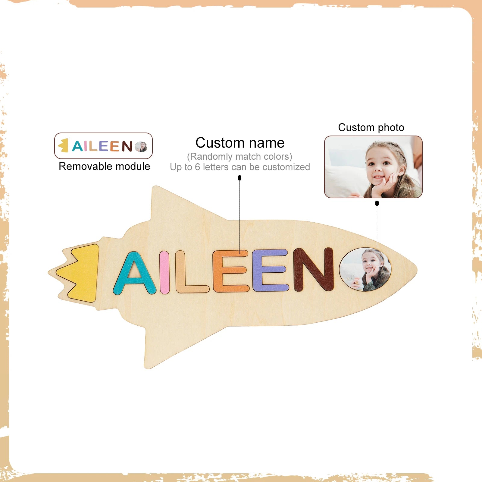Personalized Wooden Custom Animal Name Puzzle